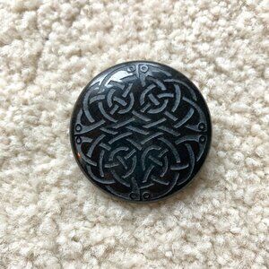 Black Marble Celtic Brooch